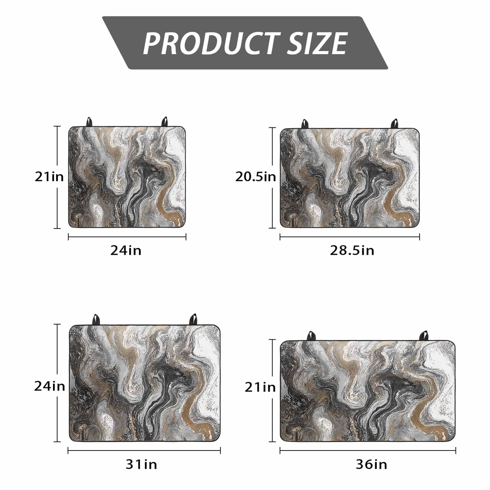 Black Marble Stove Top Cover for Electric Stove, Heat-proof & Non Slip Glass Top Stove Cover Protector, Retro Chic Abstract Mottled Texture Art Kitchen Flat Cooktop Rubber Mat 28.5x20.5 Inches