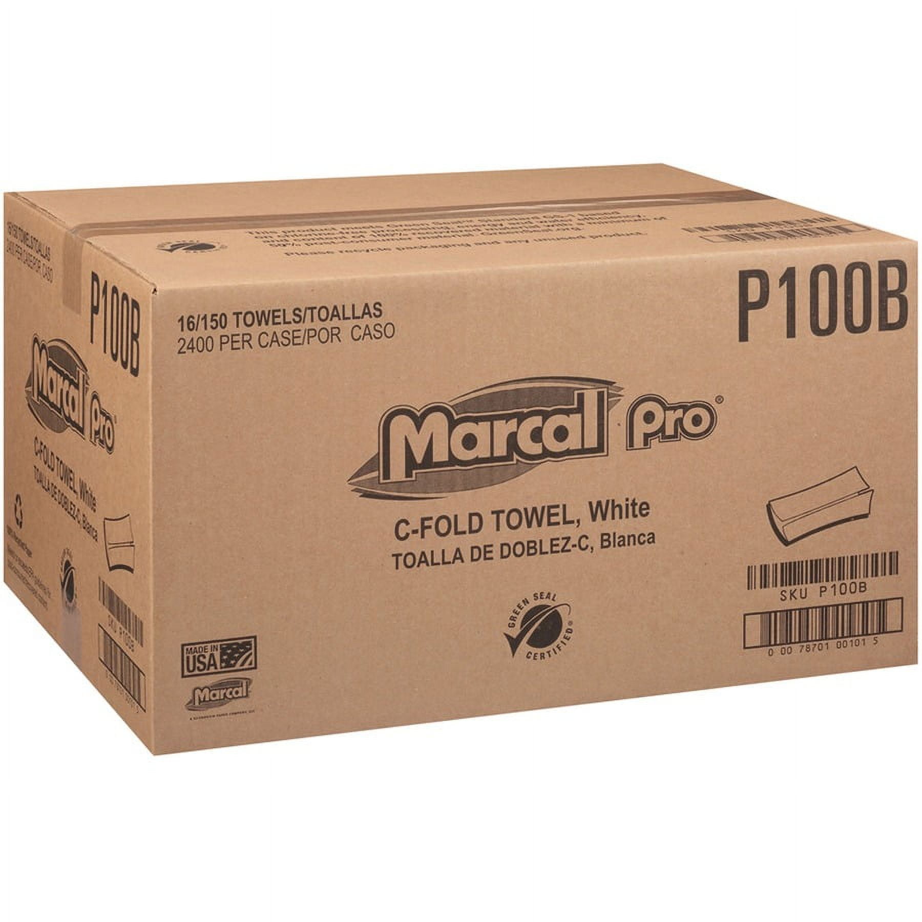 Marcal® Pro C-Fold Paper Towels, 1-Ply, White, 2400 Towels (MRCP100B)