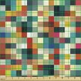 thumbnail image 2 of Ambesonne Geometric Fabric by the Yard Upholstery, Colorful Squares Grid, 1 Yard, Multicolor, 2 of 5