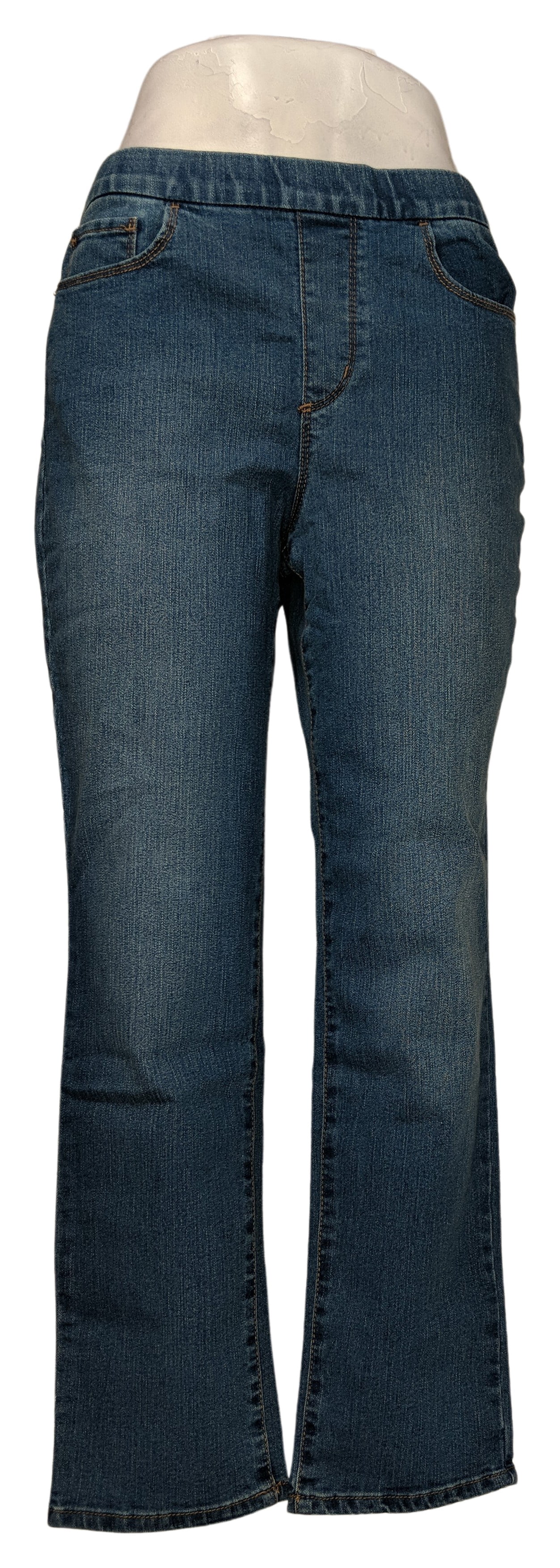 Jeans Sz 10 Pull-On Slim Ankle Blue 