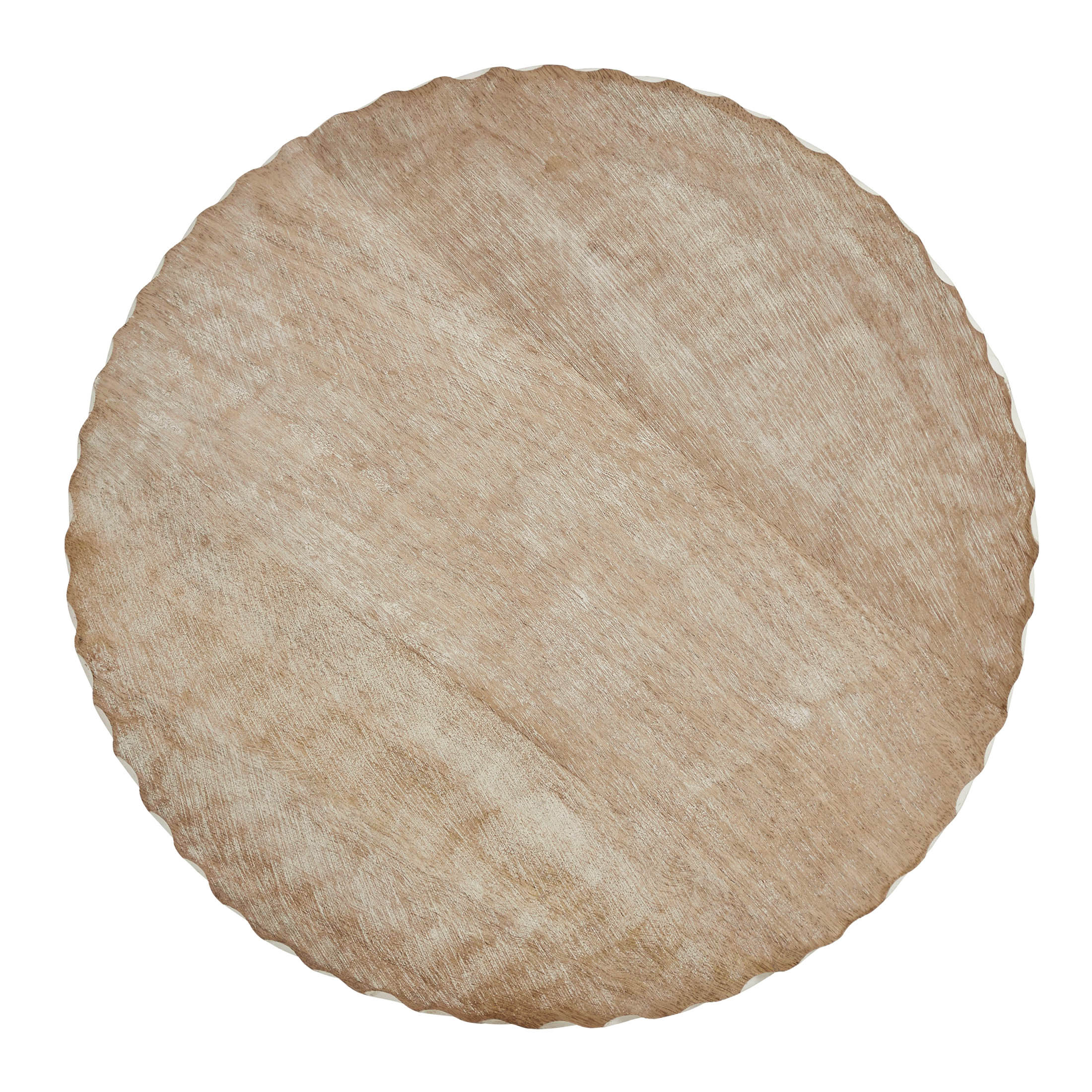 My Texas House 16" Natural White Diagonal Round Wood Decorative Tray - image 2 of 5