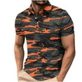 thumbnail image 2 of Teissuly Men's Casual Gradient Short Sleeved Lapel Button Up T-shirt Top, 2 of 5
