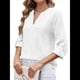 thumbnail image 4 of Blusa Informal con Cuello en V para Mujer, con Ojales, Bordada y Hueca, Ideal para Playa y Vestir. M, 4 of 10