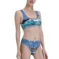 thumbnail image 2 of Daiia Lighthouse in Havana printed 2 piece Swimsuit Bikinis for Women High Waisted Racerback Bathing Suits Summer Tummy Control Scoop Neck Swimwear-XX-Large, 2 of 8