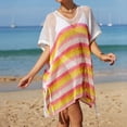 thumbnail image 2 of Taqqpue Women Swimsuit Crochet Swim Cover Up Summer V Neck Bathing SuitVacation Outfits Swimwear Mesh Knit Plus Size Beach Dress, 2 of 10