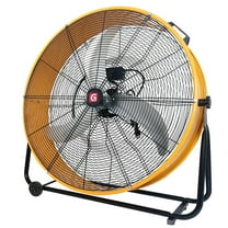 Telyswee 24" High Velocity Drum Fan, 145W 4925 CFM Heavy Duty Industrial Fan with 3 Speeds, Heavy-Duty Steel Construction for Warehouse, Workshop, Commercial, Barn, 360 Degree Tilt