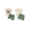 thumbnail image 2 of BemeyourBBs Baby Boy First Birthday Outfit Wild One Years Old Birthday Summer Clothes Animal Letter Print Short Sleeve T-shirt and Solid Shorts Set, 2 of 8