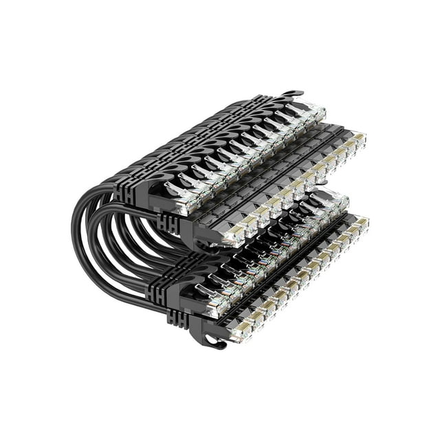 Cat 6 Ethernet Cable 1ft (24 Pack), Ethernet Patch Cable 10G, Patch Cables Cat6 for Patch Panel to Switch, Personal Computer