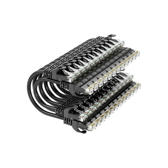 Cat 6 Ethernet Cable 1ft (24 Pack), Ethernet Patch Cable 10G, Patch Cables Cat6 for Patch Panel to Switch, Personal Computer