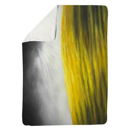 Begin Home Decor 5545-6080-LA173-1 60 x 80 in. Yellow Hill-Sherpa Fleece Blanket