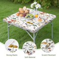 thumbnail image 4 of Pioneer Flower Floral Print Pattern Square Fitted Tablecloth with Elastic Edge,Square Table Cover,Washable Elastic Table Cover for Home Kitchen Party Decor 34"x34", 4 of 6