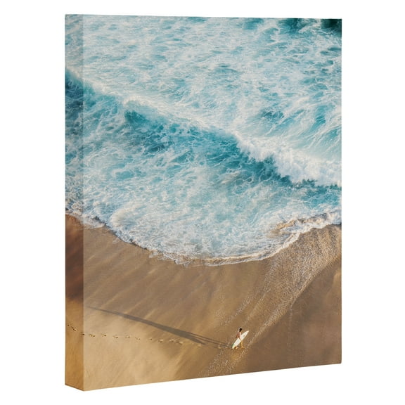 Society6 Romana Lilic / LA76 Photography The Surfer and The Ocean 8"x 10" Framed Art Canvas