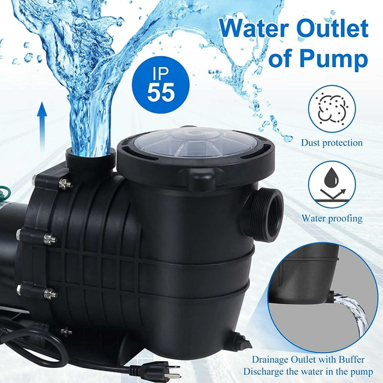 Oarlike Inground and Above Ground Pool Pump Dual Volt 110 120V 220 240V 2HP Powerful Self Priming UL Certificated Swimming Spa Pool Pumps with
