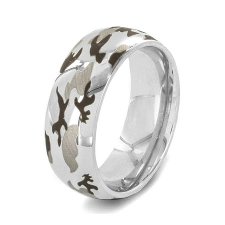 Stainless Steel Laser Etched Camouflage Ring