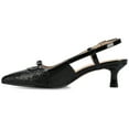 thumbnail image 2 of Journee Womens Padma Medium and Wide Width Sling Back Pointed Toe Kitten Heel Pumps, 2 of 9