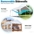 thumbnail image 3 of Quictent 12x20 ft Heavy Duty Carport Canopy Galvanized Car Tent Outdoor Garage Boat Shelter with Reinforced Structure with Roll-up Ventilated Windows Sidewall - White, 3 of 8