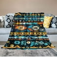 thumbnail image 2 of JEUXUS Boho Exotic Down Flannel Throw Blanket,All Season Bohemian Aztec Bed Blanket Modern Geometric Fuzzy Blanket for Bed Sofa Couch,Bedroom Decor Southwestern Plush Blanket Throw, 2 of 6