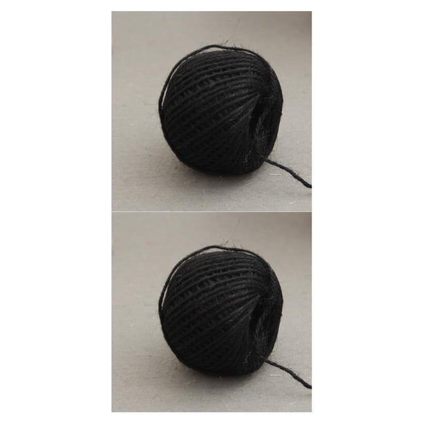 Advancent Cuerdas de arpillera retorcidas de estilo Vintage para fiesta de boda, cuerdas decorativas para coser, cuerdas de embalaje, manualidades DIY, Negro 2piezas