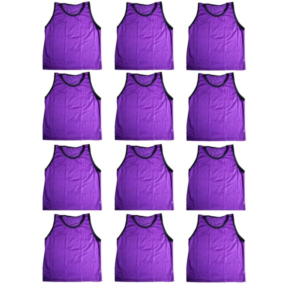 Youth Purple Scrimmage Training Vests Pinnies, Quantity 12