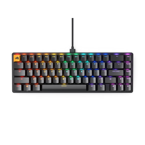 Glorious GMMK 2 - Teclado mecánico TKL intercambiable en caliente, interruptores rojos, con cable, teclado compacto para juegos - 65 % (negro RGB)
