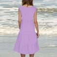 thumbnail image 4 of Summer Akafmk Women Maternity Dress,Plus Size Womens Casual Dresses,Womens Fashion Holiday Summer Solid Color Sleeveless Party Beach Dress Loose Fitting Flowy Sundress Beach Dress, 4 of 5