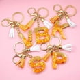 thumbnail image 6 of Golden Foil Orange Letter Keychain, 6 of 6