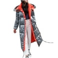 thumbnail image 2 of Tejiojio Coats Women's Winter Fashion Glossy Long Over-The-Knee Hooded Thick Padded Jacket Coat, 2 of 5