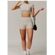 thumbnail image 4 of Conjuntos de entrenamiento for mujer, 2 piezas, sujetador deportivo, camiseta sin mangas, polainas de cintura alta, gimnasio, Yoga, ropa activa, Top de entrenamiento for mujer, 4 of 6