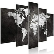 artgeist Canvas Wall Art Print World Map 225x112 cm / 89"x44" 5 pcs Home Decor Framed Stretched Picture Photo Painting Artwork Image k-A-0430-b-m