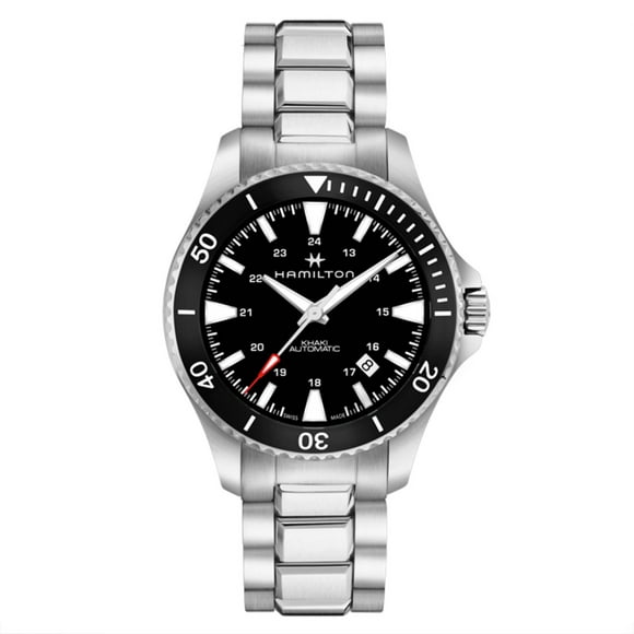 Hamilton Men's Khaki Navy H82335131 Silver Stainless-Steel Automatic Self Wind Fashion Watch