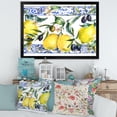 thumbnail image 3 of Designart 'Geometrical Pattern of Lemon Ornament On Blue II' Tropical Framed Art Print, 3 of 4