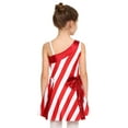 thumbnail image 2 of YiZYiF Girls Candy Cane Striped Christmas Party Dance Dress One Shoulder Sequin Elf Flared Dresses Red 12, 2 of 7