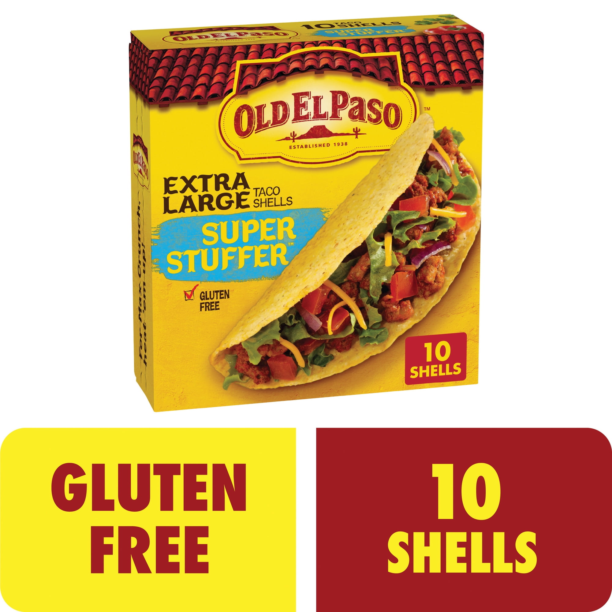 Old El Paso Extra Large Super Stuffer Taco Shells, Meal Prep, 10 Count, 6.6 oz