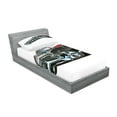 thumbnail image 2 of Ambesonne Cartoon Fitted Sheet & Pillow Sham Set, Nostalgic Sports Car, Twinxl, Pale Grey Blue, 2 of 2