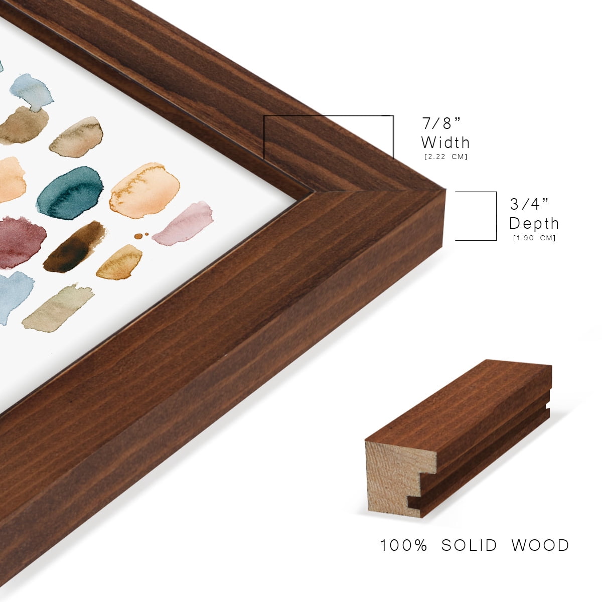 Shattered Segments I - Framed Print w/glass - Chestnut