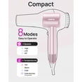thumbnail image 7 of Hair Dryer, High-Speed Ionic Low Noise Blow Dryer with Brushless Motor for Fast Drying, Thermo-Control Quiet Compact Hair Blow Dryer with Magnetic Diffuser for Curly Hair for Home Travel Salon, 7 of 7