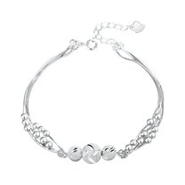 CILENON Sterling Silver Lucky Bracelet Multi-Layer Bead Bracelet for Women Adjustable Bracelet Jewelry Gifts for Diverse Occasions(Silver-2,One Size)