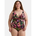 thumbnail image 2 of Time and Tru Women's and Women's Plus Plunge One Piece Swimsuit, Sizes XS-3X, 2 of 8