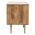 Safavieh Leni MidCentury Retro Nightstand, Natural/Brass