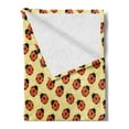 thumbnail image 2 of Ladybugs Soft Flannel Fleece Throw Blanket, Bugs Children Cartoon Style Stars Polka Dots Nature Inspirations, Cozy Plush for Indoor and Outdoor Use, 50" x 70", Mustard Vermilion Black, by Ambesonne, 2 of 5