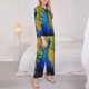 thumbnail image 3 of Fotbe Peacocks Conjunto de Pijama de Manga Larga para Mujer con Estampado, Ropa de Dormir de 2 Piezas, Conjunto de Casa Suave y Cómodo con Bolsillos-X-Large, 3 of 7