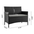 thumbnail image 2 of Manhattan Comfort Imperia 4-Piece Rattan Patio Conversation Set in Gray, 2 of 5
