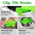 thumbnail image 3 of Colador - Colador de silicona ajustable con clip para ollas, sartenes y tazones - Aparatos de cocina, fideos, comida, regalos para mujeres, verde, 3 of 5