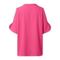 thumbnail image 5 of Women Blouses Nice Dressy Shirts for Women 4xlt T Shirts All Womens Tops Undershirt Womens Casual Summer Long Button up Shirt Woman Casual Blouse Shirt for Blouse Elegant Athletic Hot Pink L, 5 of 5
