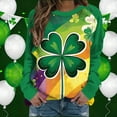 thumbnail image 6 of St Patricks Day Sweatshirt Women Shamrock Long Sleeve Shirt Casual Crewneck Pullover Adies Bow Print Tops St Patrick's Day Shirt, 6 of 7