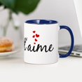 thumbnail image 4 of CafePress - Je Taime, I Love You, French Word Art Mugs - 11 oz Ceramic Mug - Novelty Coffee Tea Cup, 4 of 6