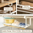 thumbnail image 4 of Expandable Shoe Rack, 19.69 - 35.43 Inches White Retractable Under Cabinet Shelf Hanging for Closet, Entryway, Corner, Garage, Space-Saving and Heavy Duty Metal, with 2 S-Hooks, 4 of 7