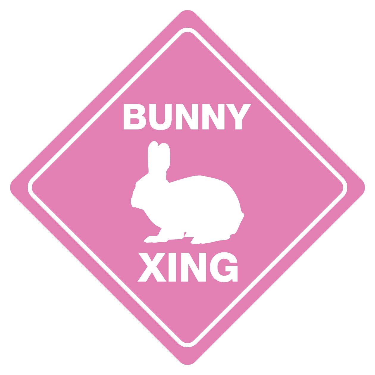 BUNNY CROSSING Funny Novelty Sign