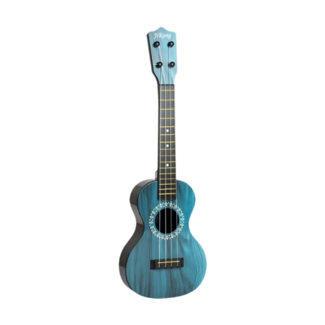 Guitarra musical de 4 cuerdas, ukelele clásico portátil para niños. azul