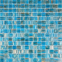 Celestial 12 in. x 12 in. Glossy Blue and Gold Glass Mosaic Wall and Floor Tile (20 sq. ft./case) (20-pack)